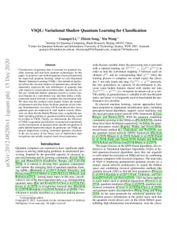 VSQL: Variational Shadow Quantum Learning for Classification