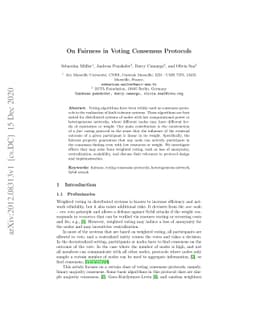 On Fairness in Voting Consensus Protocols