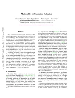 Masksembles for Uncertainty Estimation
