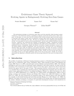 Evolutionary Game Theory Squared: Evolving Agents in Endogenously
  Evolving Zero-Sum Games