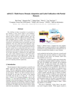 mDALU: Multi-Source Domain Adaptation and Label Unification with Partial
  Datasets