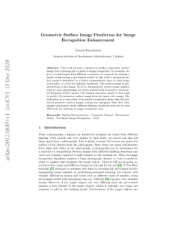 Geometric Surface Image Prediction for Image Recognition Enhancement