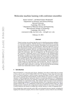 Molecular machine learning with conformer ensembles