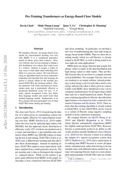 Pre-Training Transformers as Energy-Based Cloze Models