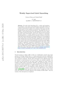 Weakly Supervised Label Smoothing