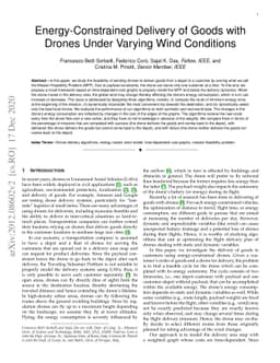 Energy-Constrained Delivery of Goods with Drones Under Varying Wind
  Conditions