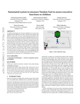Automated system to measure Tandem Gait to assess executive functions in
  children