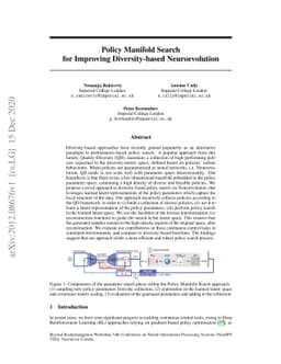Policy Manifold Search for Improving Diversity-based Neuroevolution