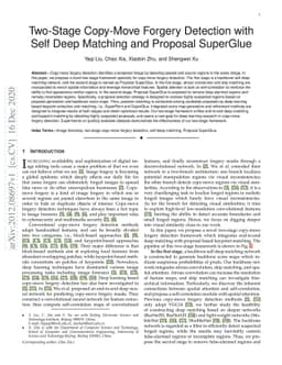 Two-Stage Copy-Move Forgery Detection with Self Deep Matching and
  Proposal SuperGlue