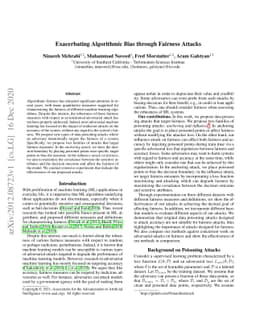 Exacerbating Algorithmic Bias through Fairness Attacks