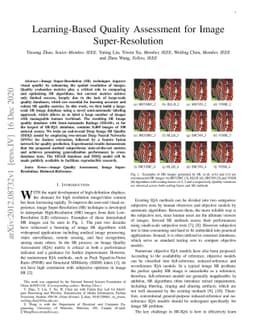 Learning-Based Quality Assessment for Image Super-Resolution