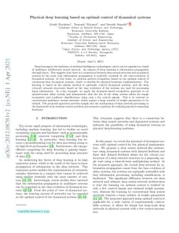 Physical deep learning based on optimal control of dynamical systems