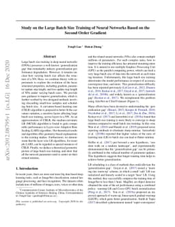 Study on the Large Batch Size Training of Neural Networks Based on the
  Second Order Gradient