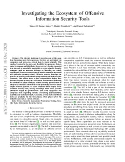 Investigating the Ecosystem of Offensive Information Security Tools