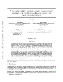 A connection between the pattern classification problem and the General
  Linear Model for statistical inference