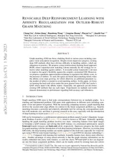Revocable Deep Reinforcement Learning with Affinity Regularization for
  Outlier-Robust Graph Matching