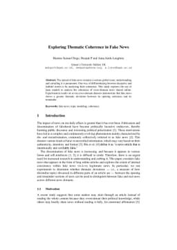 Exploring Thematic Coherence in Fake News
