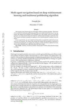 Multi-agent navigation based on deep reinforcement learning and
  traditional pathfinding algorithm