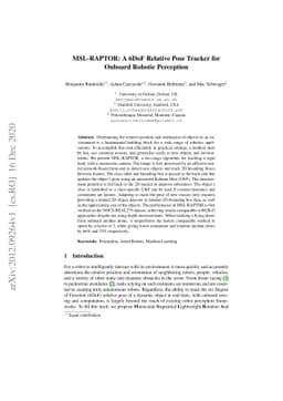 MSL-RAPTOR: A 6DoF Relative Pose Tracker for Onboard Robotic Perception