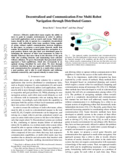 Decentralized and Communication-Free Multi-Robot Navigation through
  Distributed Games
