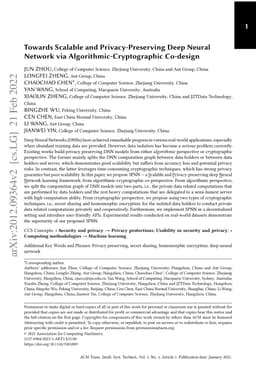 Towards Scalable and Privacy-Preserving Deep Neural Network via
  Algorithmic-Cryptographic Co-design