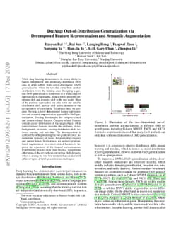 DecAug: Out-of-Distribution Generalization via Decomposed Feature
  Representation and Semantic Augmentation