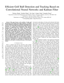 Efficient Golf Ball Detection and Tracking Based on Convolutional Neural
  Networks and Kalman Filter
