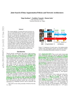 Joint Search of Data Augmentation Policies and Network Architectures