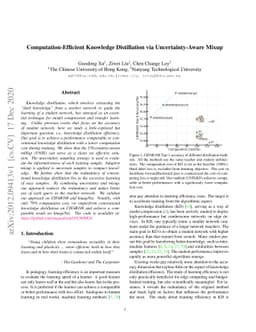 Computation-Efficient Knowledge Distillation via Uncertainty-Aware Mixup