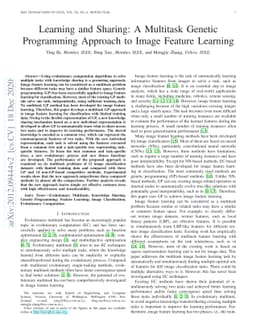 Learning and Sharing: A Multitask Genetic Programming Approach to Image
  Feature Learning