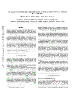 CIF-based Collaborative Decoding for End-to-end Contextual Speech
  Recognition
