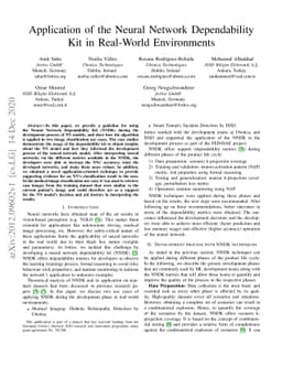Application of the Neural Network Dependability Kit in Real-World
  Environments