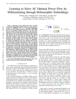 Learning to Solve AC Optimal Power Flow by Differentiating through
  Holomorphic Embeddings