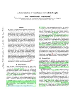 A Generalization of Transformer Networks to Graphs
