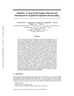 RainNet: A Large-Scale Imagery Dataset and Benchmark for Spatial
  Precipitation Downscaling