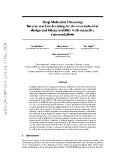 Deep Molecular Dreaming: Inverse machine learning for de-novo molecular
  design and interpretability with surjective representations