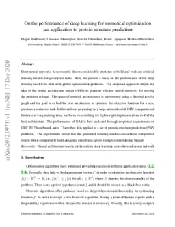 On the performance of deep learning for numerical optimization: an
  application to protein structure prediction