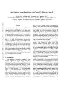 AutoCaption: Image Captioning with Neural Architecture Search