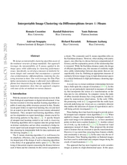 Interpretable Image Clustering via Diffeomorphism-Aware K-Means