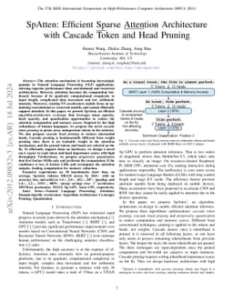 SpAtten: Efficient Sparse Attention Architecture with Cascade Token and
  Head Pruning