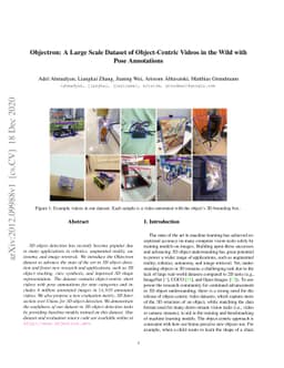 Objectron: A Large Scale Dataset of Object-Centric Videos in the Wild
  with Pose Annotations