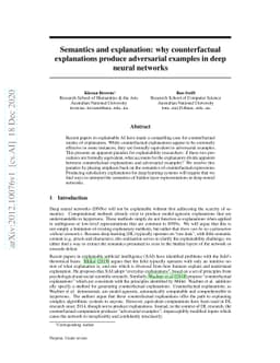 Semantics and explanation: why counterfactual explanations produce
  adversarial examples in deep neural networks