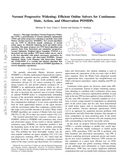 Voronoi Progressive Widening: Efficient Online Solvers for Continuous
  State, Action, and Observation POMDPs
