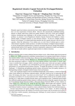 Regularized Attentive Capsule Network for Overlapped Relation Extraction