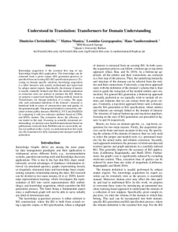 Understood in Translation, Transformers for Domain Understanding