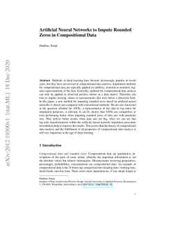 Artificial Neural Networks to Impute Rounded Zeros in Compositional Data