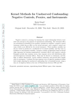 Kernel Methods for Unobserved Confounding: Negative Controls, Proxies,
  and Instruments