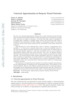 Universal Approximation in Dropout Neural Networks