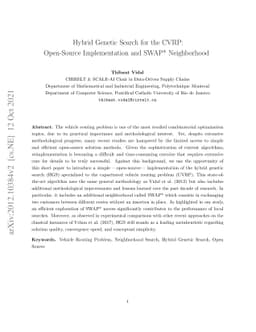 Hybrid Genetic Search for the CVRP: Open-Source Implementation and SWAP*
  Neighborhood