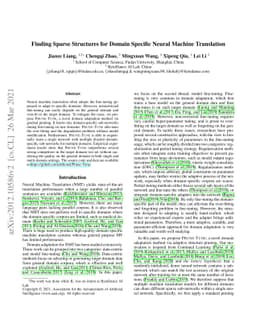 Finding Sparse Structures for Domain Specific Neural Machine Translation